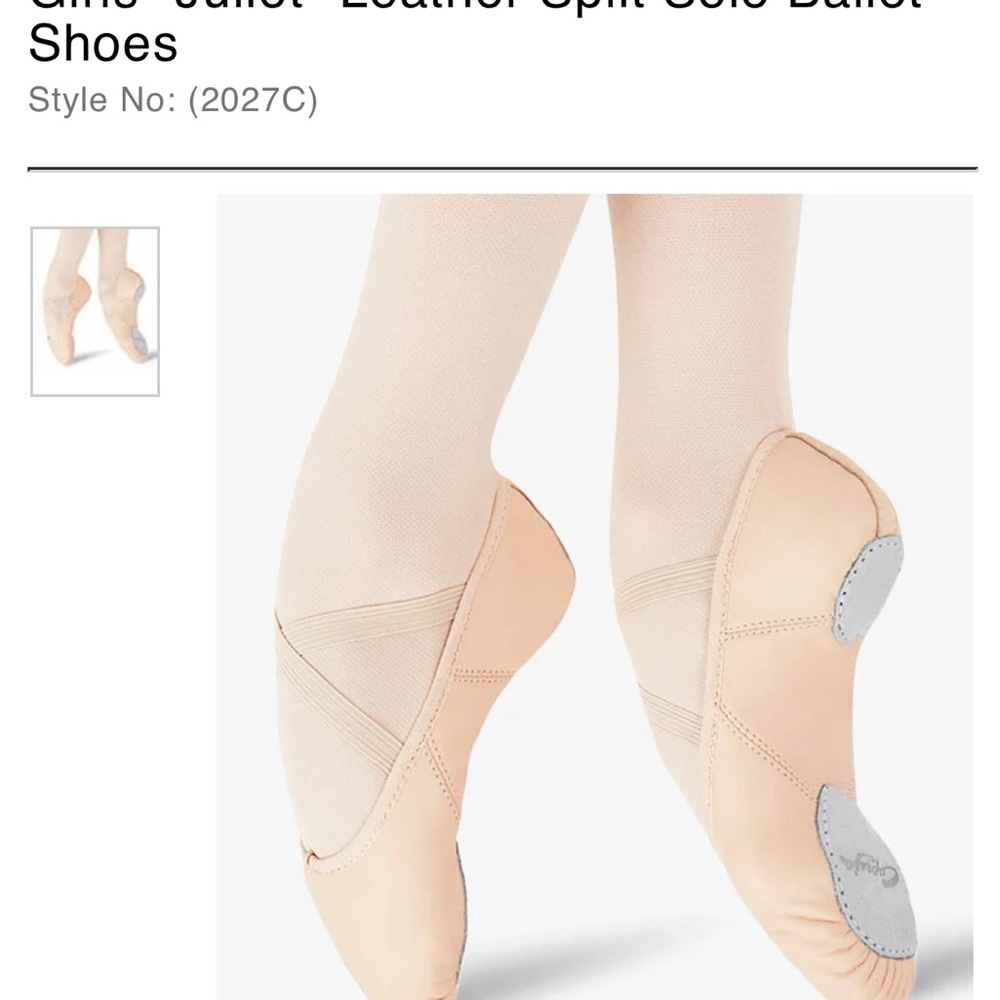 Capezio Leather Ballet Shoes in light pink Balletcore